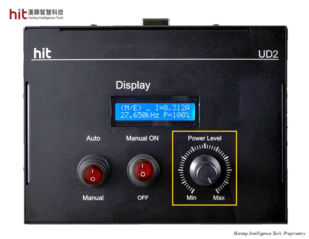 Power Level ノブによる超音波振幅調整