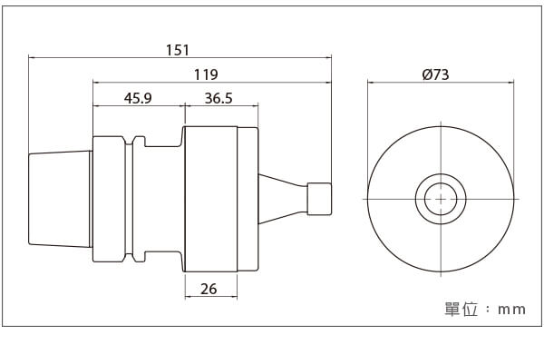 Ultrasonic tool holder HSK-A63 product size - Hantop Intelligence Tech,